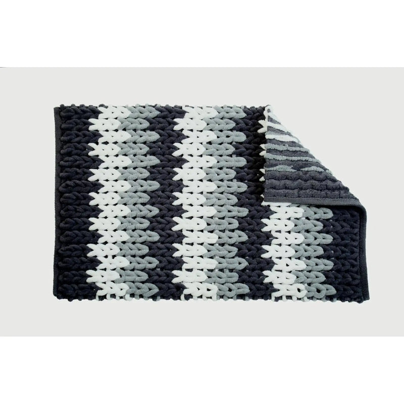 Croydex Grey & White Patterned Bathroom Mat Patterned Textile Bath Mats/Grey White