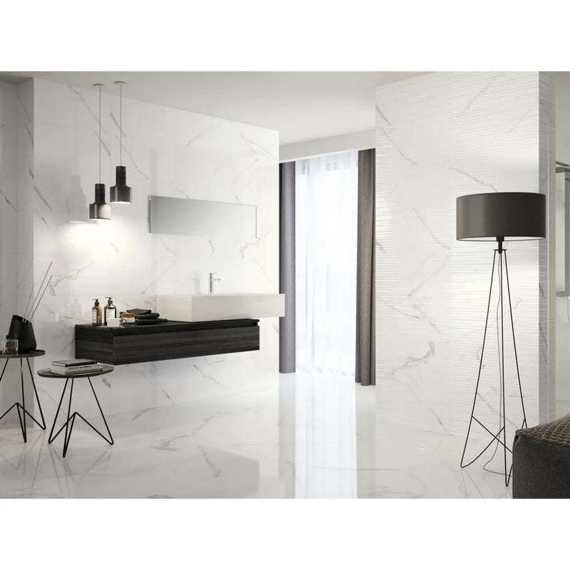 Johnson Tiles Glide White Carrara Multi Purpose Tile 600 x 600mm x 1.08m2