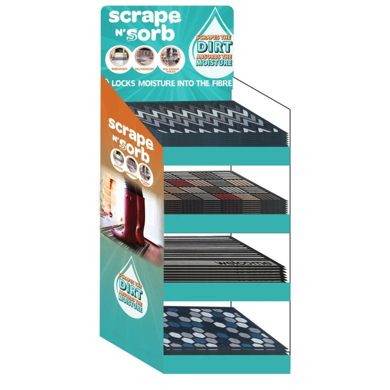 Groundsman Scrape N Sorb Mat 40 x 60cm Hexagonal Blue