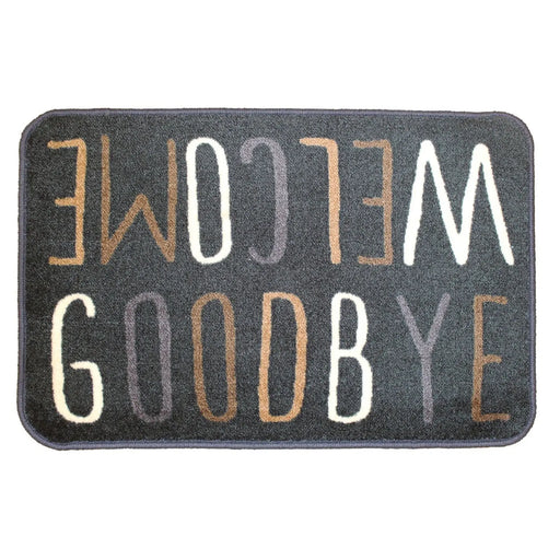 Groundsman Supersoft Washable Mat 50 x 75cm Welcome/Goodbye Grey