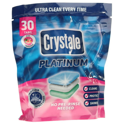 Crystale Platinum Dishwasher Tablets 30 Tabs Pink Grapefruit