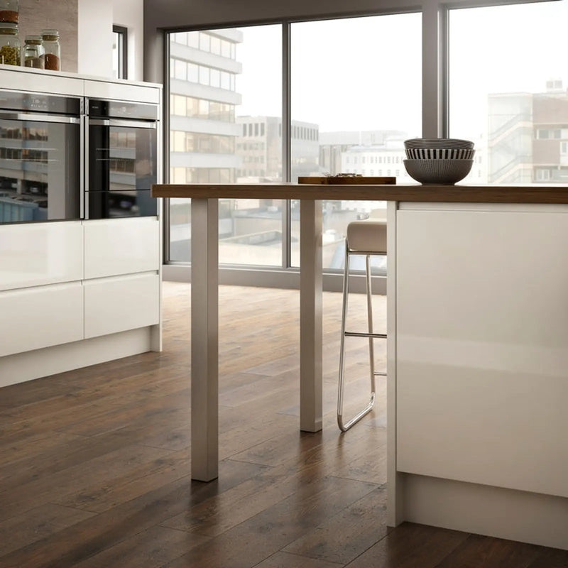 Rothley Square Worktop Leg Brushed Nickel 870mm