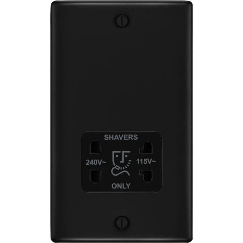 BG Dual Voltage Shaver Socket Matt Black