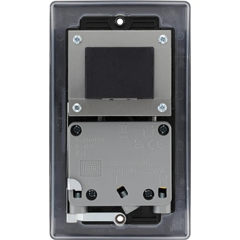 BG Dual Voltage Shaver Socket Matt Black