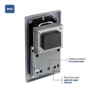 BG Dual Voltage Shaver Socket Matt Black