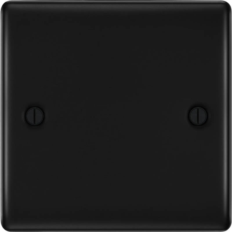 BG Single Blank Plate Matt Black