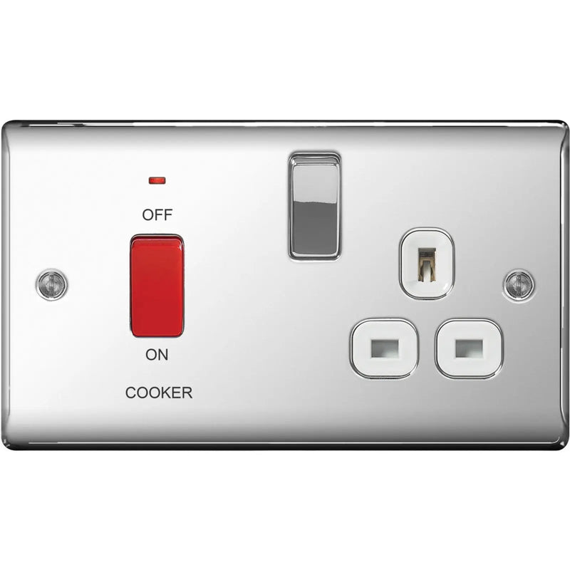 BG Polished Chrome Dp Switch 13a Socket 45a