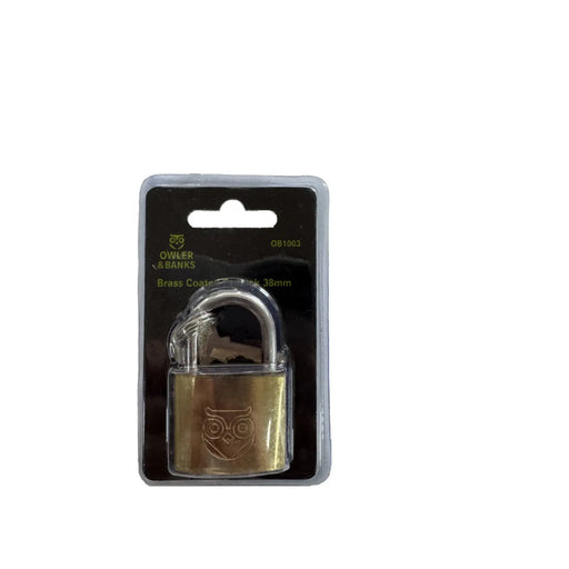 Stax Owler & Banks Brass Coated Padlock 38mm