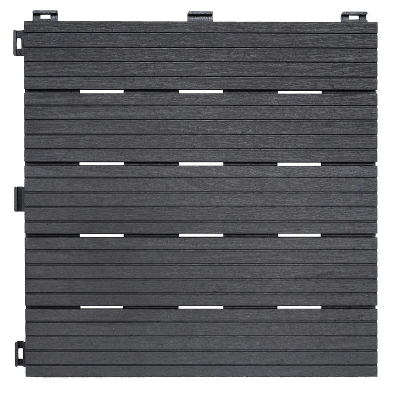 Primeur Interlocking Deck Tiles Pack of 6 Cosmopolitan Graphite 2x30x30cm