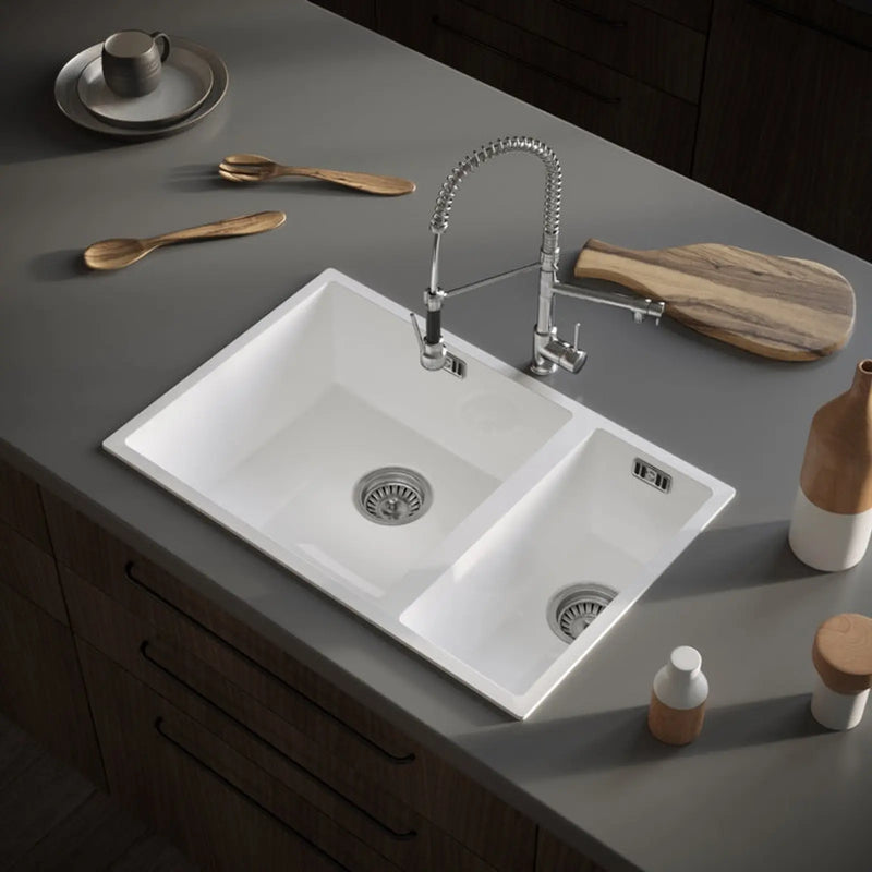 Ellsi Undermount Sink & Waste 670mm White