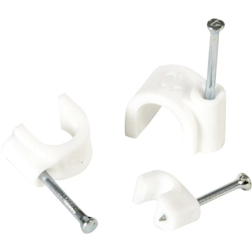 Securlec White Cable Clips - Round 3.5mm Pack 20