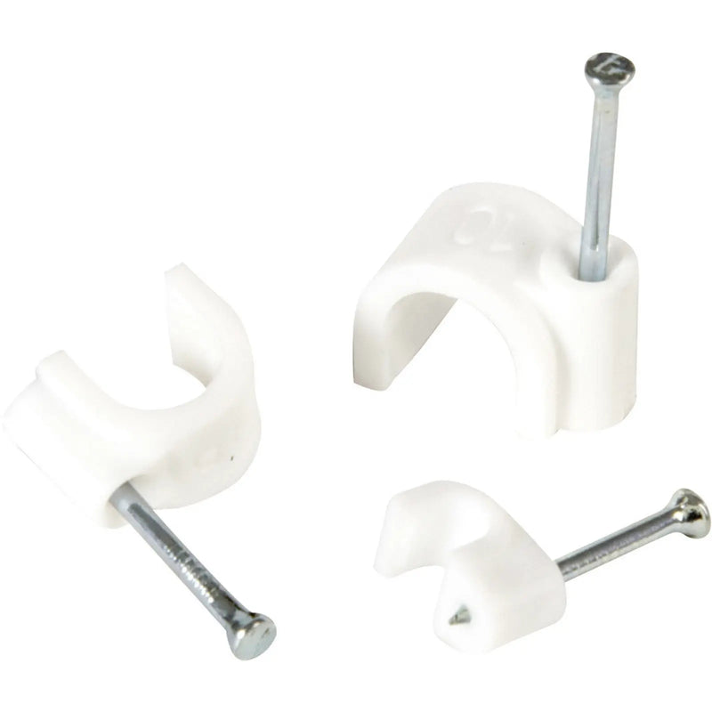 Securlec White Cable Clips - Round 3.5mm Pack 20
