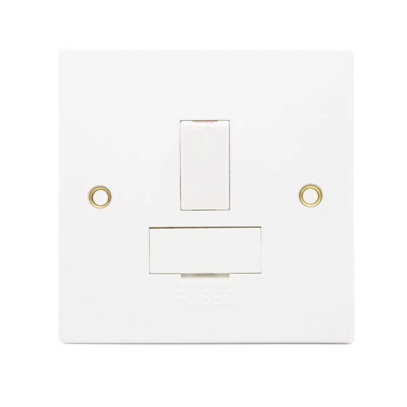 Securlec Square 1 Gang Socket Fuse Spur Double Pole Square Edge