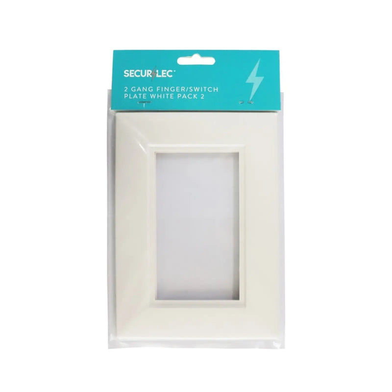 Securlec 2 Gang Finger/Switch Plate Pre-Packed (2)