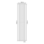 SP Ashford Designer Radiator Anthracite 1800 x 360mm