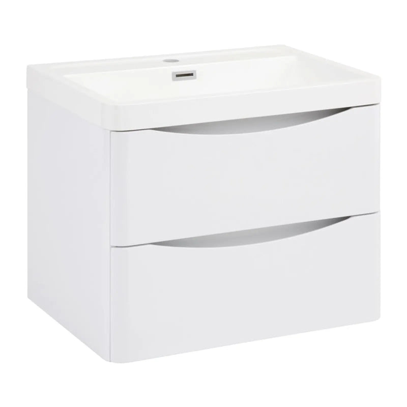 SP Ocata Gloss White Wall Hung Drawer Basin Unit 600mm