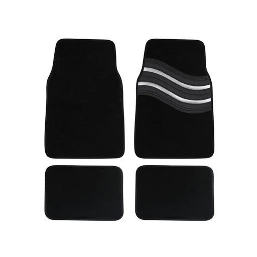 Streetwize Wave Carpet Car Mat Set Silver
