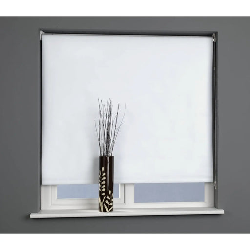 Universal Plain Black Out Roller Blind Snow White 60cm