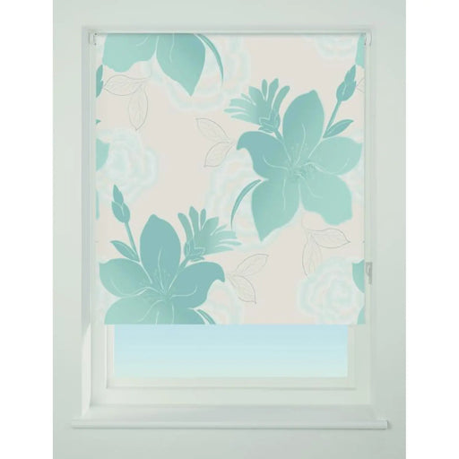 Universal Pattern Blackout Roller Blind Teal 60cm