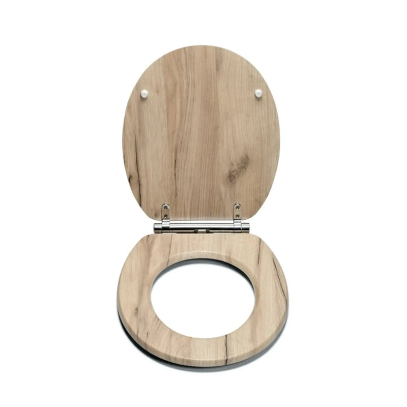 Croydex Grey Oak Flexi Fix Toilet Seat Soft Close Quick Release