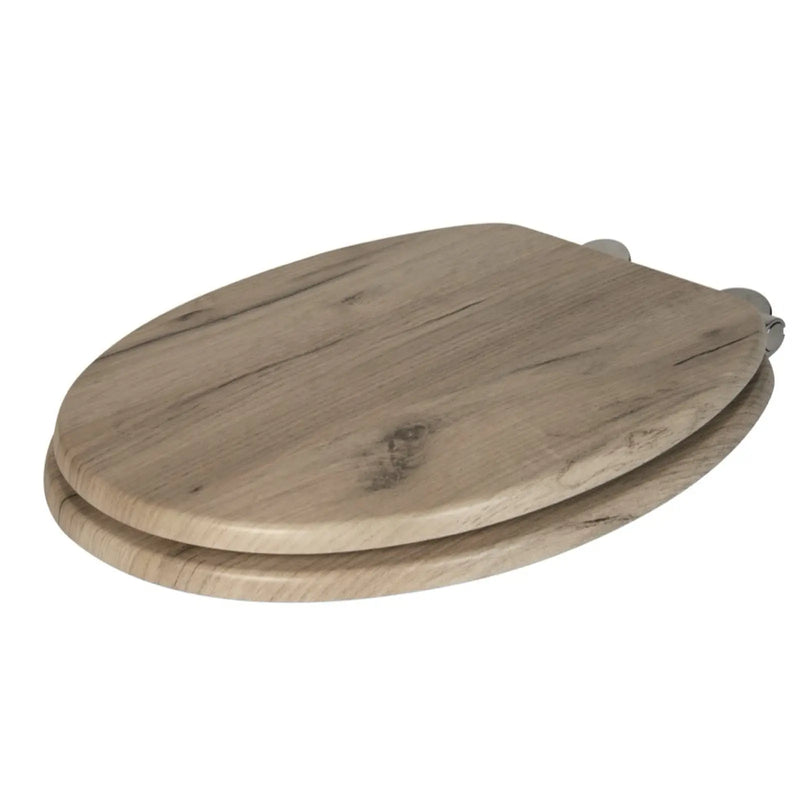 Croydex Grey Oak Flexi Fix Toilet Seat Soft Close Quick Release