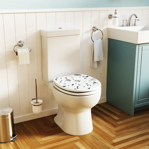 Croydex Toilet Seat Terrazzo Flexi Fix Blue