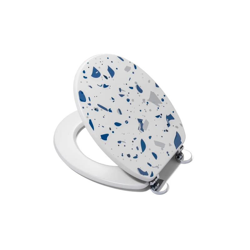 Croydex Toilet Seat Terrazzo Flexi Fix Blue
