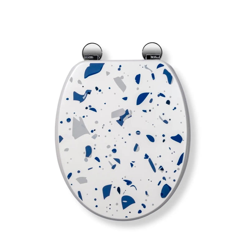 Croydex Toilet Seat Terrazzo Flexi Fix Blue