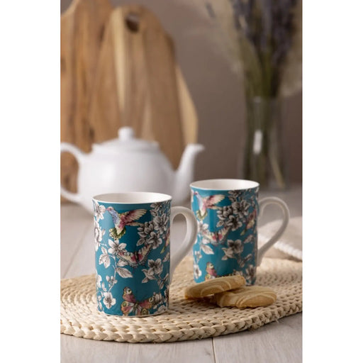 Stax Price & Kensington Hummingbird Floral Teal Mug 300ml