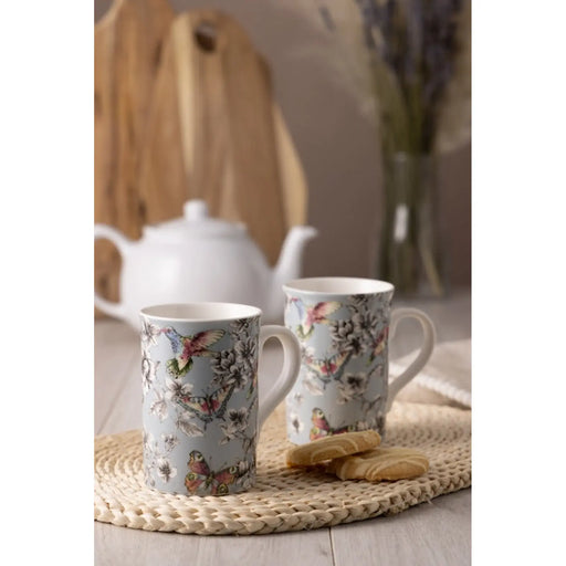 Stax Price & Kensington Hummingbird Floral Mug Duckegg Blue 300ml