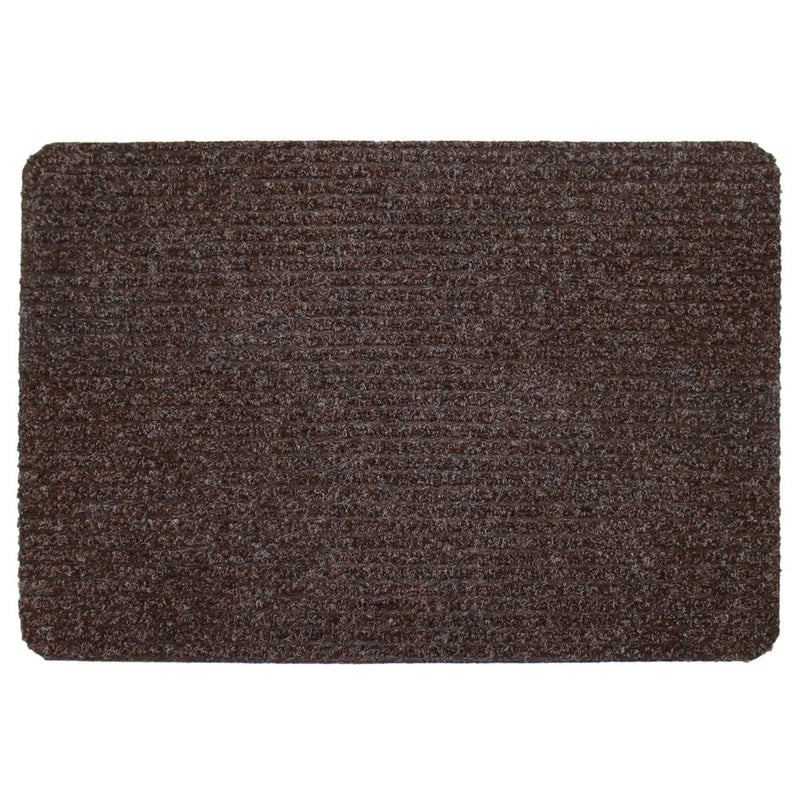JVL Ribbed Indoor Doormat 50 x 80cm Dark Brown