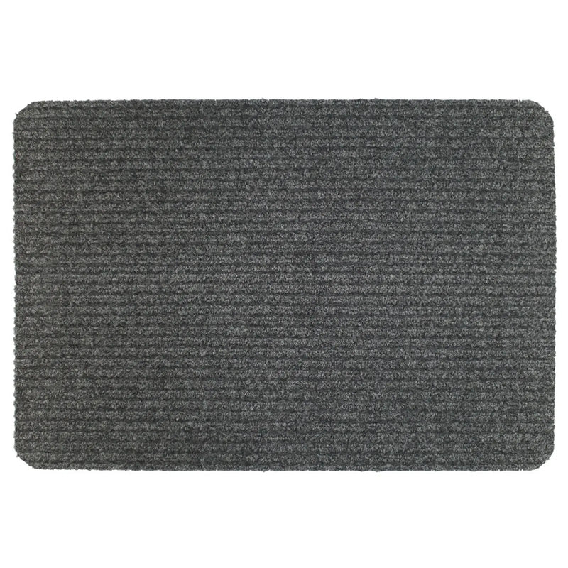 JVL Ribbed Indoor Doormat 50 x 80cm Light Grey