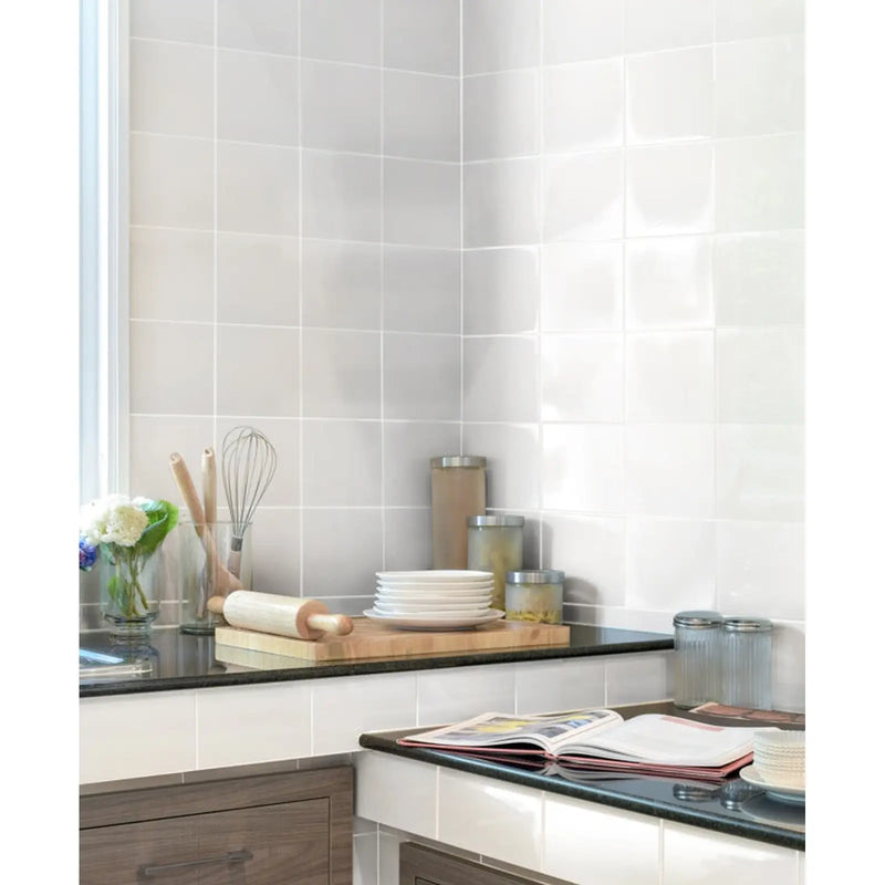 Kai Gloss Flat White Wall Tile 15 x 15cm 1m2