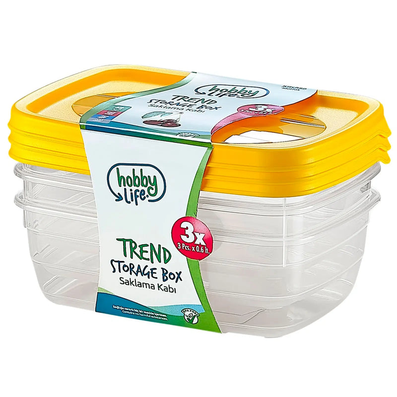 Hobbylife Trend Rectangular Food Saver Pack 3