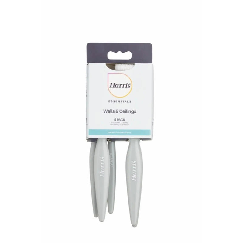 Harris Essentials Wall & Ceiling Paint Brush Set Pack 5