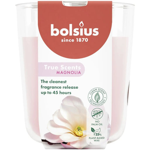 Bolsius Large Fragranced Candle In Glass Jar Magnolia