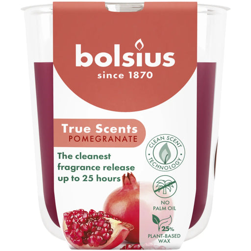 Bolsius Large Fragranced Candle In Glass Jar Pomegranate