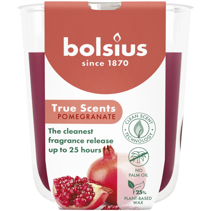 Bolsius Large Fragranced Candle In Glass Jar Pomegranate