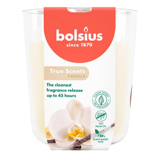 Bolsius Large Fragranced Candle In Glass Jar Vanilla