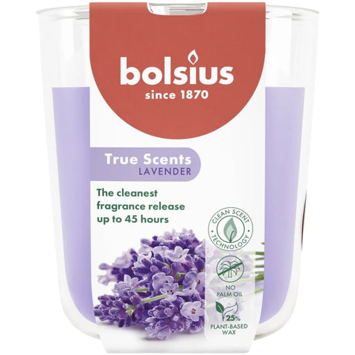 Bolsius Large Fragranced Candle In Glass Jar Lavender