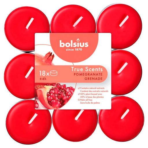 Bolsius Fragranced Tealights 4 Hour Pack 18 Pomegrante