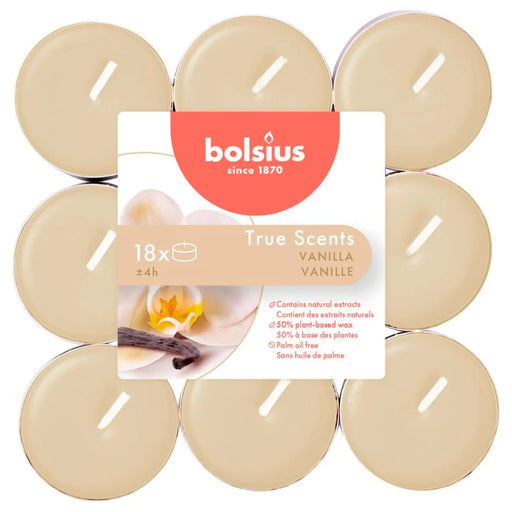Bolsius Fragranced Tealights 4 Hour Pack 18 Vanilla