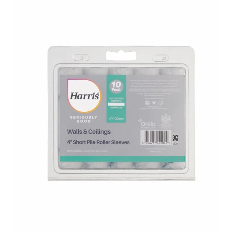 Harris Seriously Good Walls & Ceilings Short Pile Sleeve 4" Pack 10