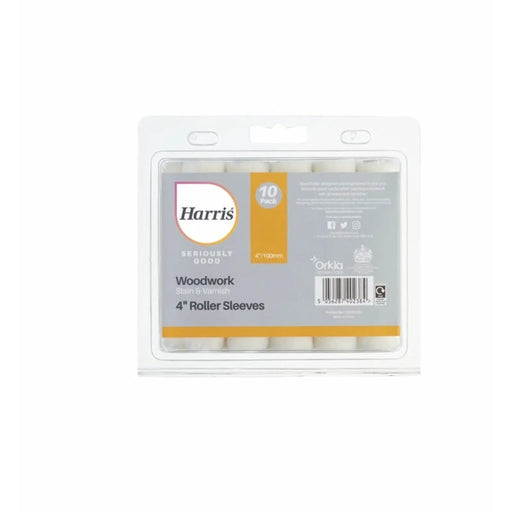 Harris Seriously Good Woodwork Stain & Varnish Sleeve 4" Pack 10