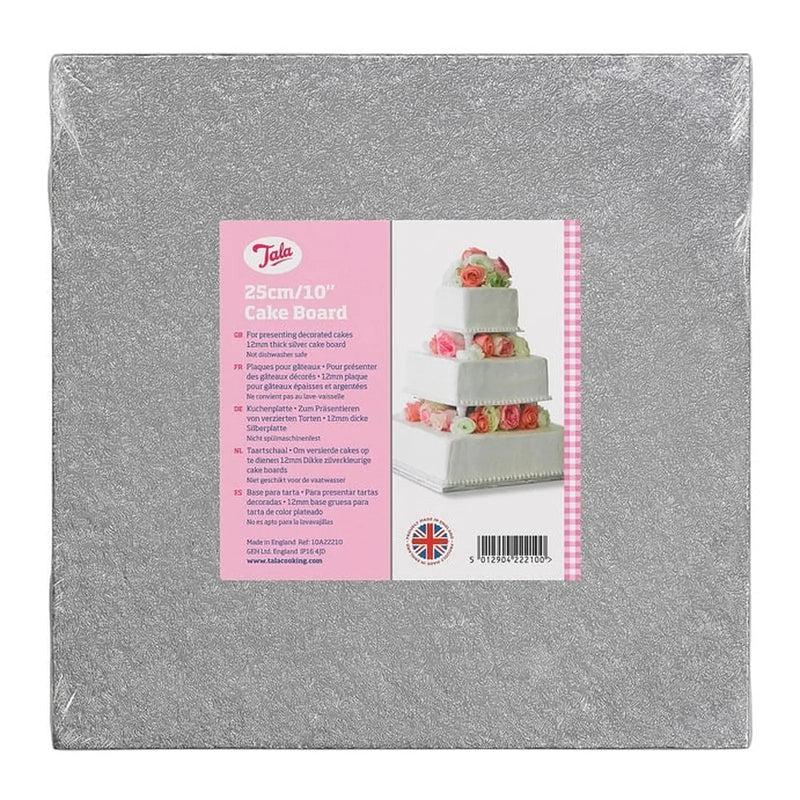 Tala Square Silver Cake Drum 12mm 10inch
