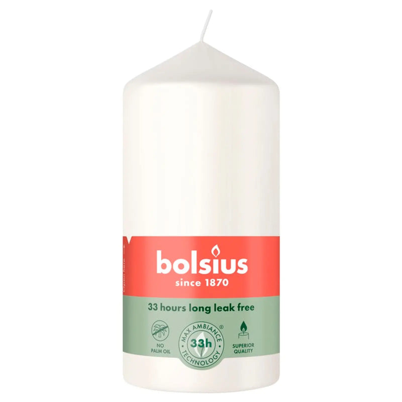 Bolsius Pillar Candle Cloudy White 12cm