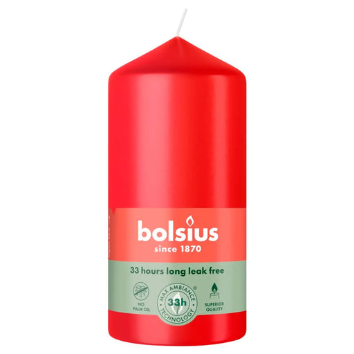 Bolsius Pillar Candle Red 12cm