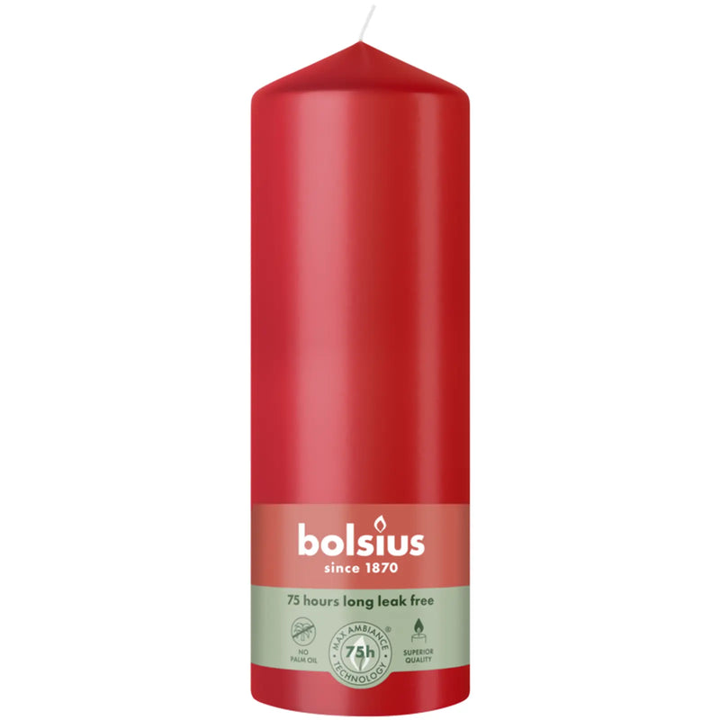 Bolsius Pillar Candle Red 20cm