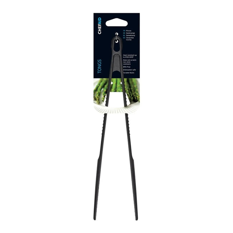 Chef Aid Black Nylon Tongs