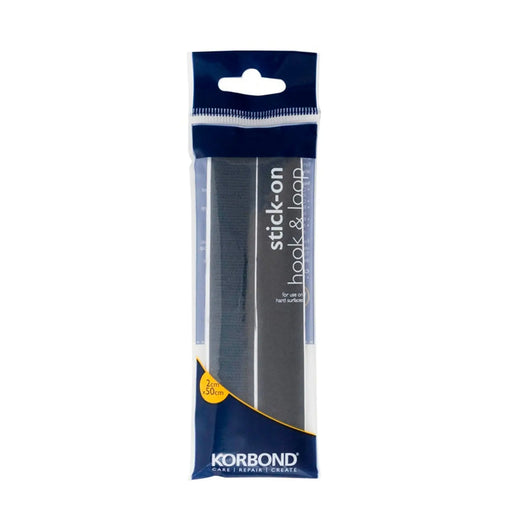 Korbond Hook & Loop Stick On Black 2cm x 50cm